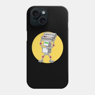 Robot Holding Drum Machine Yellow Phone Case