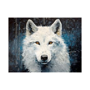 Wolf Animal Art Decor Paint Mosaic T-Shirt