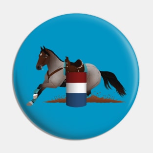 Bay Roan Barrel Racer - Equine Rampaige Pin