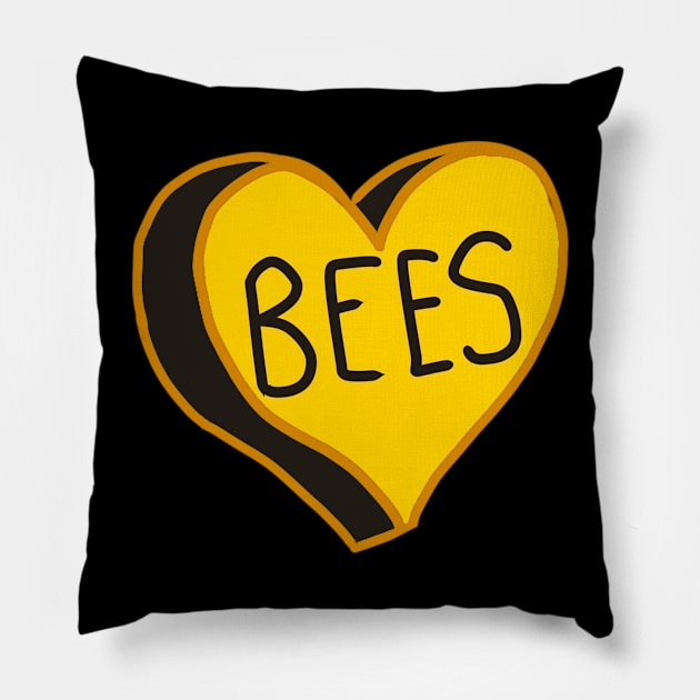 Bees Heart Pillow by ROLLIE MC SCROLLIE