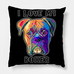 I Love My Boxer Pillow