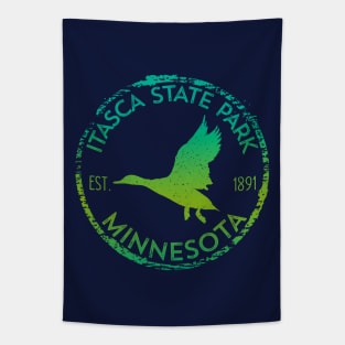 Itasca State Park Minnesota Birder's Flying Duck Waterfowl Birding Tapestry