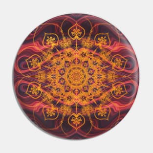 Gold Mandala on Pink Marble Pin