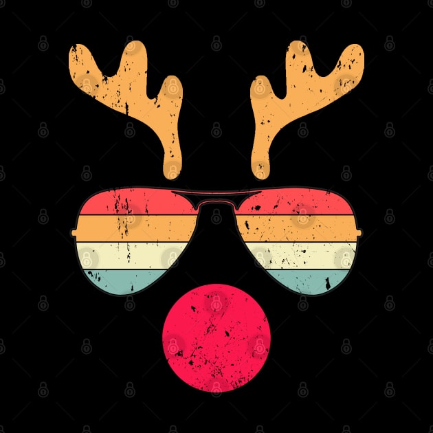 Cool Reindeer Face With Retro Sunglasses Funny Christmas by Etopix