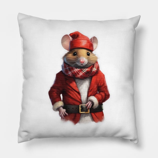 Santa Mouse Pillow by JnS Merch Store