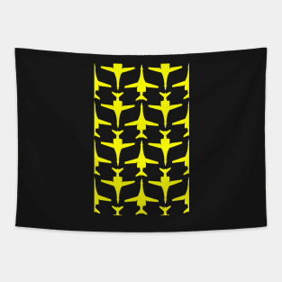 Rockwell B-1 Lancer - Yellow & Black Pattern Unswept Design Tapestry