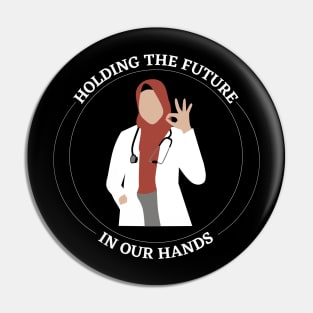 Labor and Delivery Nurse Minimalist, NICU Nursing, Mother Baby, OB Tech, Nicu RT, Nurse Week Gift, Holding Future IN OUR HANDS Pin