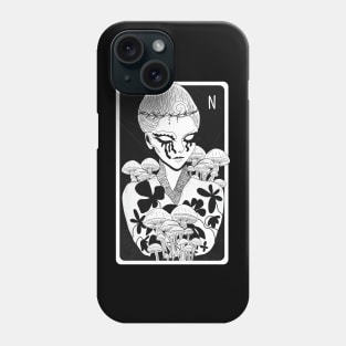 Lady Nature - black and white illustration Phone Case