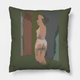 Pixel Art (a girl on her knees) Pillow