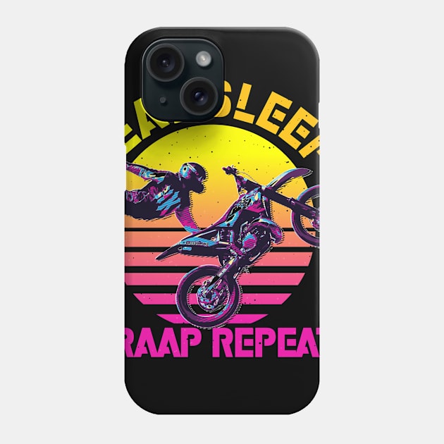 sleep eat and braap repeat Phone Case by ANIMEPEDIA