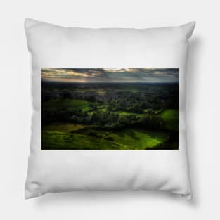 Sunset at Glastonbury Tor Pillow