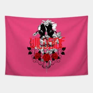 Wildside roses, devil angel design Tapestry