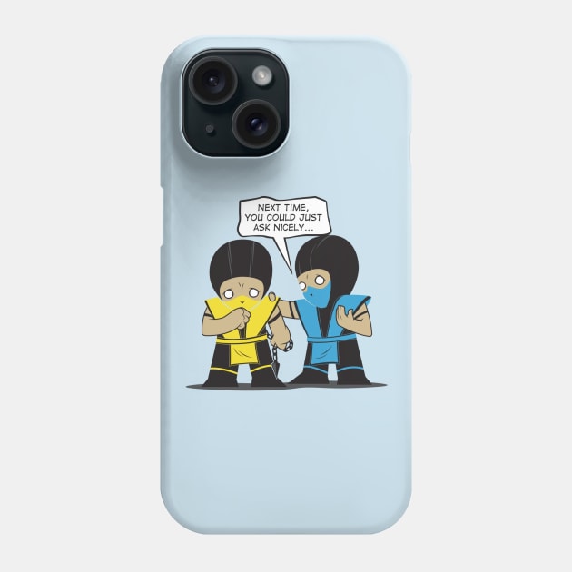 Subby vs. Scorpion Phone Case by iceknyght