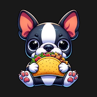 Boston Terrier Eating Taco T-Shirt