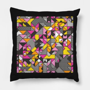 Geometric Shapes and Triangles Pink Pillow