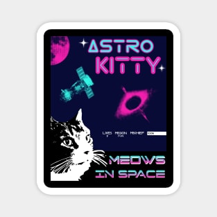 ASTRO KITTY CAT MEOWS IN SPACE FUN COLORFUL Magnet