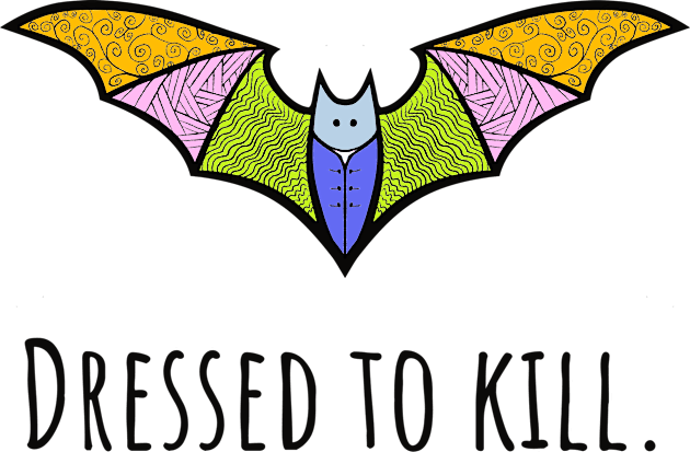 Cute Bat Dressed to Kill Kids T-Shirt by Caving Designs