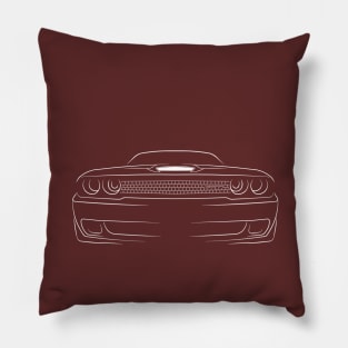 Dodge Challenger SRT Hellcat - front stencil, white Pillow