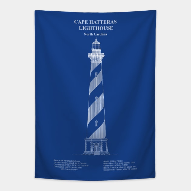 Cape Hatteras Lighthouse - North Carolina - ADpng Tapestry by SPJE Illustration Photography