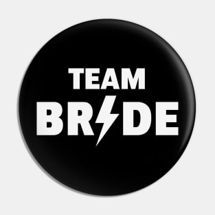 Team Bride Rocks (Hen Night / Bachelorette Party / Heavy Metal / White) Pin