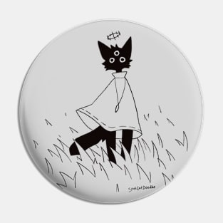 sølkāt vibing in a field, uncolored Pin