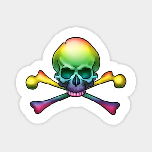 Rainbow Skull and Bones Magnet