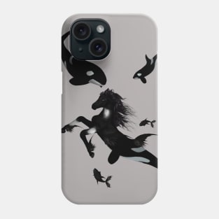 Wonderful little seahorse and orca Phone Case