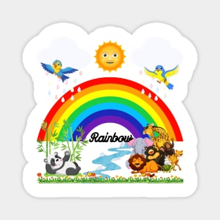 Rainbow And Animals Magnet