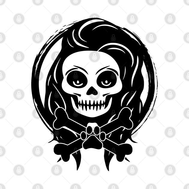 Female Pet Sitter Skull and Crossbones Black Logo by Nuletto