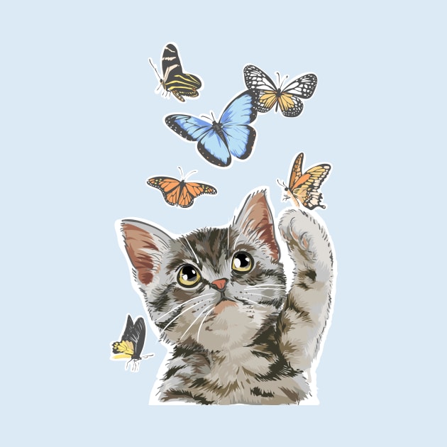 Butterfly Cat by LoenaStudio