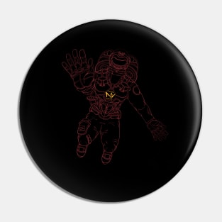 MHI Red Outline Spaceman Pin