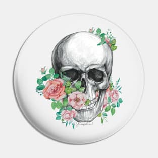 Skull in roses Pin