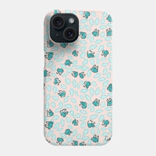 Pastel Blue Bunnies and Sky Blue Carrots on Cotton Candy Pink Easter Pattern Phone Case