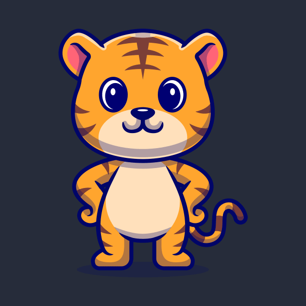 Cute Tiger Standing Cartoon by Catalyst Labs