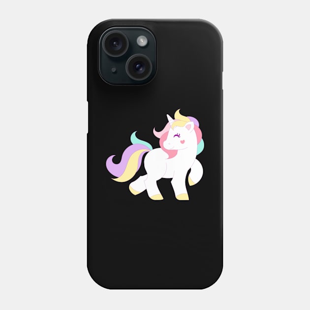 Fun fairy animal unicorn kids picture vector image Phone Case by Xizin Gao