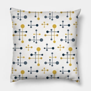 Mid Century Atomic Age Pattern 36 Navy, Mustard Pillow