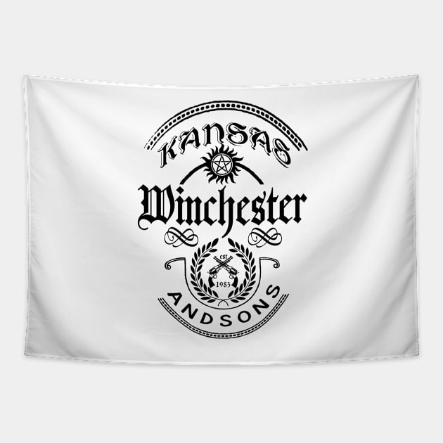 Winchester and sons (black version) Tapestry by kurticide