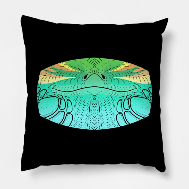 Blue Iguana Mask Pillow by TwilightSaint