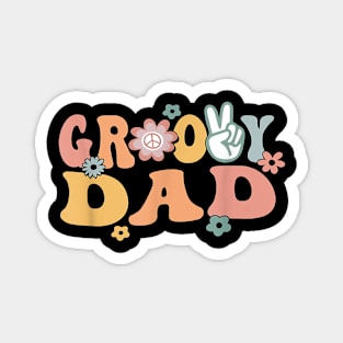 Groovy Dad Retro Father Matching Family 1st Birthday Party Magnet