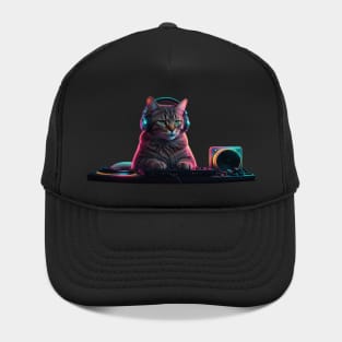 DJ Cat on the Decks – Neon Party Vibes Hat