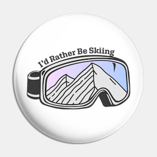 Sunset Mountain Ski Goggles | I'd Rather Be Skiing Pin