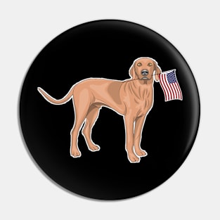 American Flag Vizsla Dog Love Pin