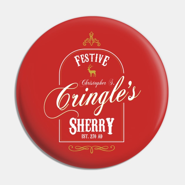 Christopher S Cringles Festive Sherry Christmas Pin by Bevatron