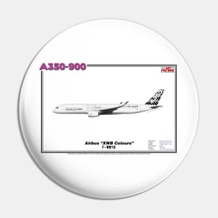 Airbus A350-900 - Airbus "XWB Colours" (Art Print) Pin