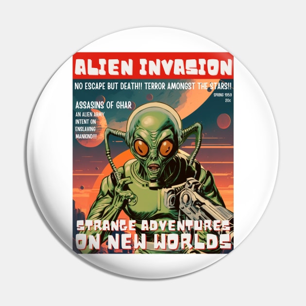 Alien Invasion Vintage sci fi comic book cover Pin by Teessential