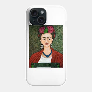 Frida portrait with dahlias Phone Case