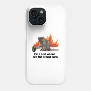 Cat with a grenade Phone Case