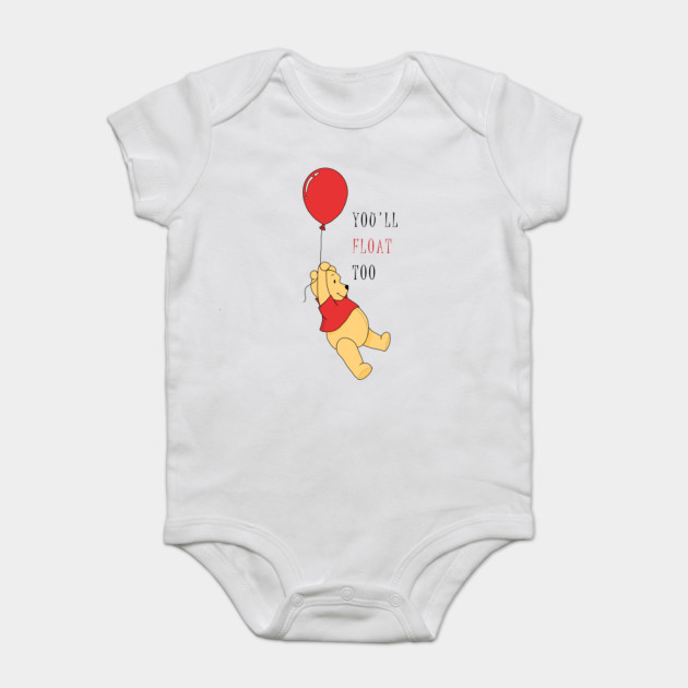 You Ll Float Too Pooh Bear It Balloon Pooh Bear Baby Bodysuit