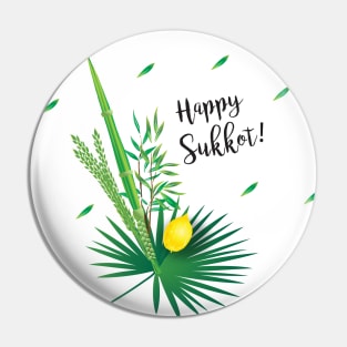 Sukkot Lulav and Etrog Tropical Leaves Jewish Holiday Pin