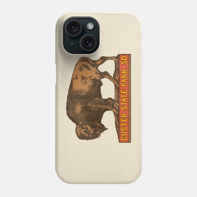 Custer State Park Vintage Buffalo Souvenir Phone Case by darklordpug